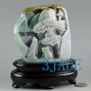 Natural Jadeite Jade Carving Monkey King Meeting Master  
