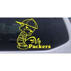 Yellow 26in X 23.6in    Pee On Packers Car Window Wall Laptop Decal 