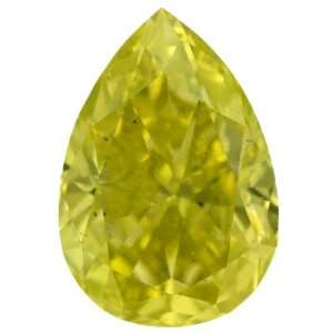   Ctw Canary Yellow Color Pear Real Loose Diamond For Earring: Jewelry