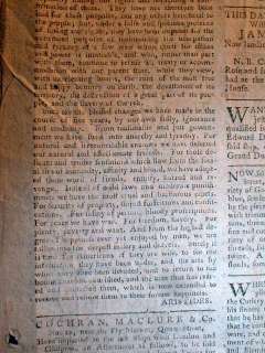 Rare orig1778 Revolutionary War newspaper NEW YORK ROYAL GAZETTE James 