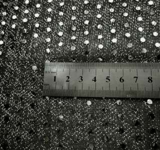 G32 Shiny Silver Sequin Silver Black Fabric by Meter  