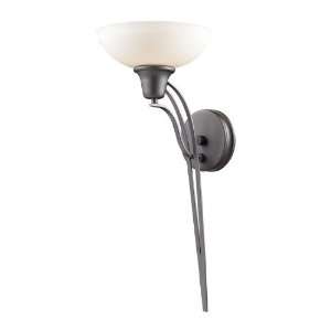 Franklin Creek Collection 1 Light 9 Graphite Sconce with White Glass 