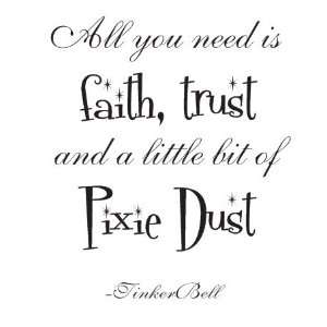  Tinker bell Quote 22x17 All you need is faith trust and a 