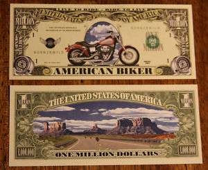 AMERICAN BIKER Harley Collectable Currency $1,000,000  