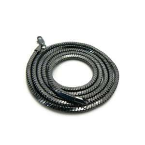    Black 36 Inch Snake Franco Chain Necklace Good Quality Jewelry