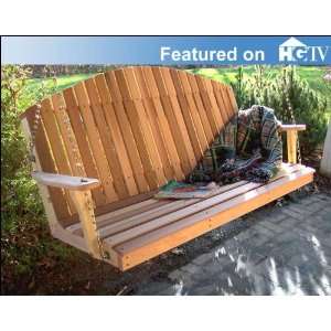   Red Cedar Blue Mountain Fanback Porch Swing Patio, Lawn & Garden