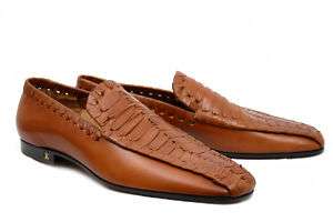 1075 NEW ROBERTO CAVALLI BROWN LEATHER SHOES 43   10  