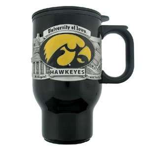  Iowa Hawkeyes Black Travel Mug: Sports & Outdoors