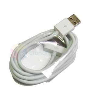 10ft White USB Cable+Genuine Apple Power Adapter Charger for ipod 