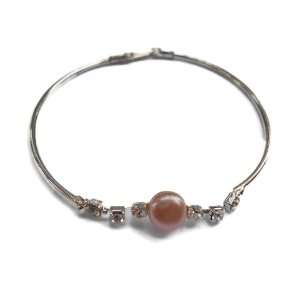  Silver Bracelet with Charm Pink Pearl: Jewelry