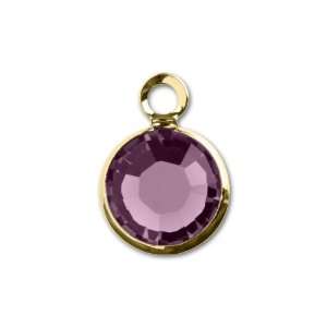  57700 6mm Gold Plated Channel Drop Amethyst Arts, Crafts 
