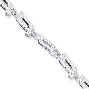  Sterling Silver Music Notes Bracelet: Jewelry