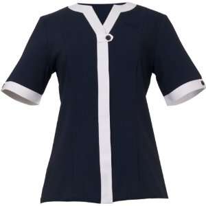    5XL Stylized Womens Housekeeping Tunic, Navy, 5XL