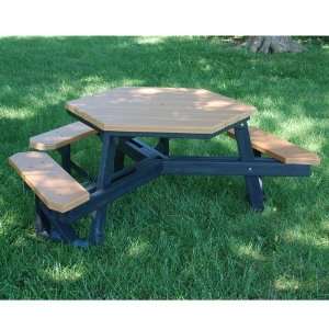  Jayhawk Hex Table Ada   Cedar Patio, Lawn & Garden