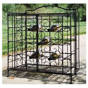  Fifteen Bottle Wine Cage, Pewter: Home & Kitchen