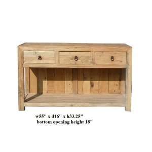 Rustic Raw Wood 3 Drawers Side Console Table Ass779 
