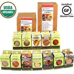 Spicely Organic Spices Gift Set Customers Choice 12 box Sampler 