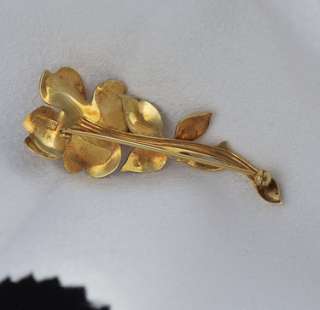 Vintage Tiffany & Co 14k Gold Flower Brooch Pin Estate  