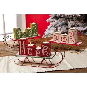  Wooden Candle Holder Hope Joy Noel 3 Asst: Home & Kitchen