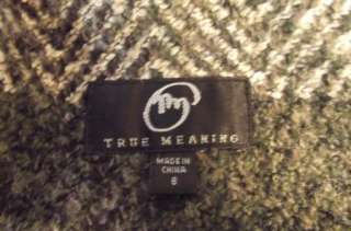 True Meaning Sequined Soft Plaid Jacket Sz 8  