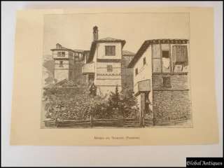 1920s ANTIQUE ORIGINAL PRINT OF MRKVICKA   OLD HOUSE  