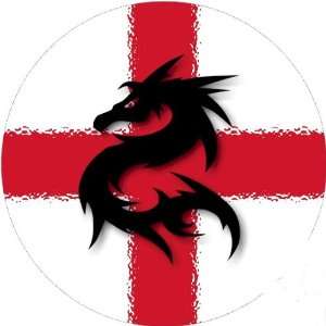  Pack of 12 6cm Square Stickers Dragon England Flag