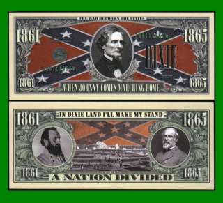 15 Factory Fresh Confederate Dixie Dollar Bill New  