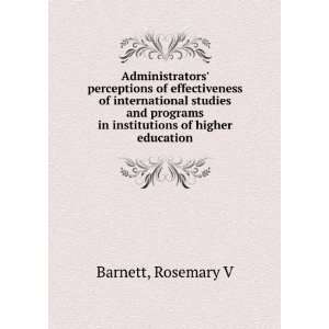   in institutions of higher education: Rosemary V Barnett: Books