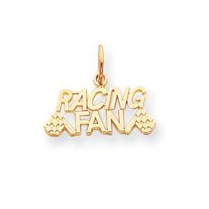 Genuine IceCarats Designer Jewelry Gift 10K Talking   Racing Fan Charm