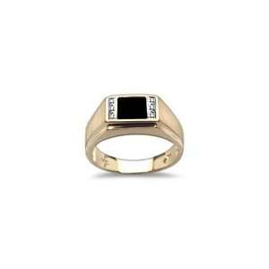  0.03 CT MENS 7mm SQUARE ONYX RING 9.5 Jewelry