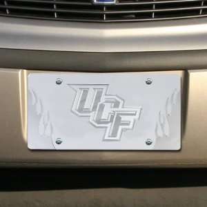  NCAA UCF Knights Satin Mirrored Flame License Plate 