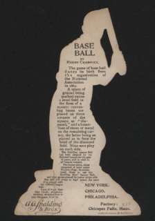1890 Spalding Baseball Die Cut Advertising Figure  