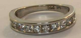 14K white gold .96c diamond SI2 H anniversary wedding band ring womens 