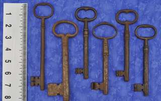 Old Antique 17th & 18th Century European Jail/Gate Skeleton Keys 