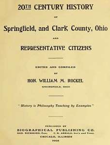 1908 Genealogy Springfield & Clark County Ohio OH  