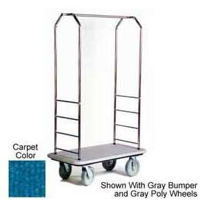  Easy Mover Bellman Cart Stainless Steel, Blue Carpet 