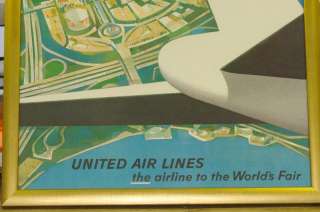 Original 1964 NYWF New York World’s Fair United Airlines Poster 