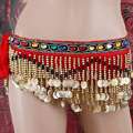 Gold sequins tribal Belly dance Dancing skirt H1427P  