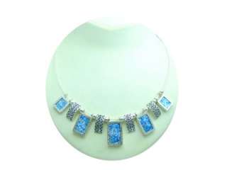Magnificent Roman Glass 925 Sterling Silver Necklace  