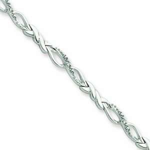  Sterling Silver Diamond Bracelet: Jewelry