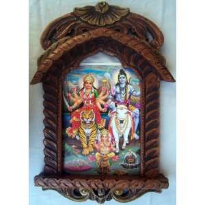  Lord Shiva with maa durga & Bal Ganesha poster painting in 