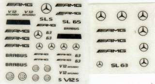 Metal Decal sticker 1/24 Mercedes Benz SL 63 65 SLS AMG Aoshima V12 bi 