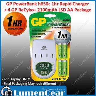 GP PowerBank h650c 1hr Charger + 4 x AA ReCyko+ Combo  