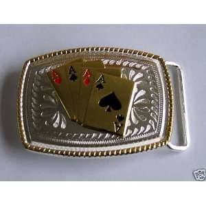  Aces of Heart Club Diamond Spade Cards Game Belt Buckle 