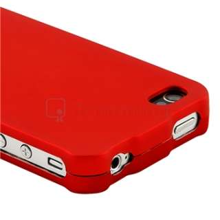 on rubber coated case compatible with apple iphone 4 4s red quantity 1 