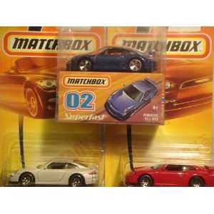 Matchbox Porsche 911 GT3 Red, White, Blue Including the Superfast #2 