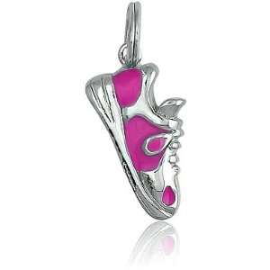   Sterling Silver Pink Sneaker Charm Z 9310 Itâ?TMs Charming Jewelry