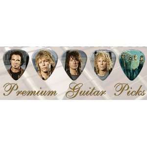  Bon Jovi Premium Guitar Picks Bronze X 5 Medium: Musical 