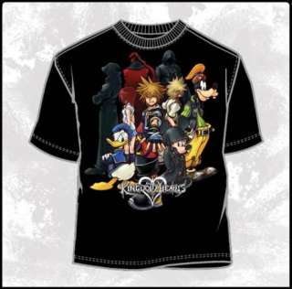 Kingdom Hearts Black Group T Shirt Medium Game NEW  