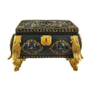  Ornate Skull Accented Hinged Trinket / Jewelry Box: Home 